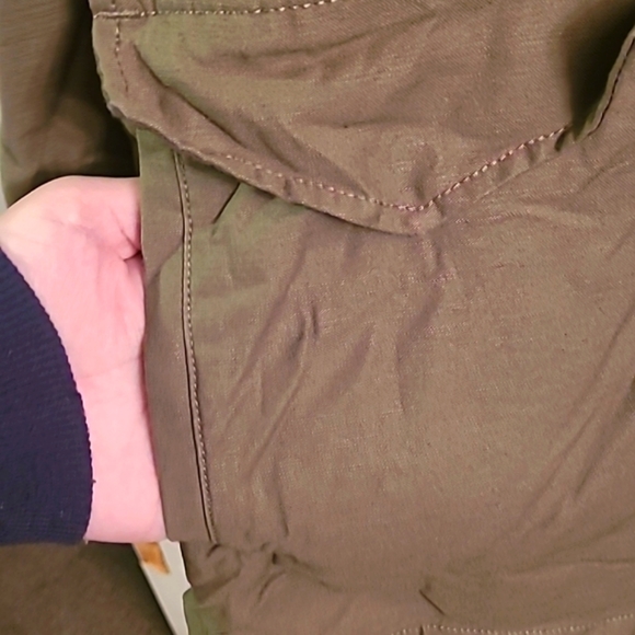 Rag & Bone Khaki Utility Barn Jacket hidden hood - Picture 3 of 12